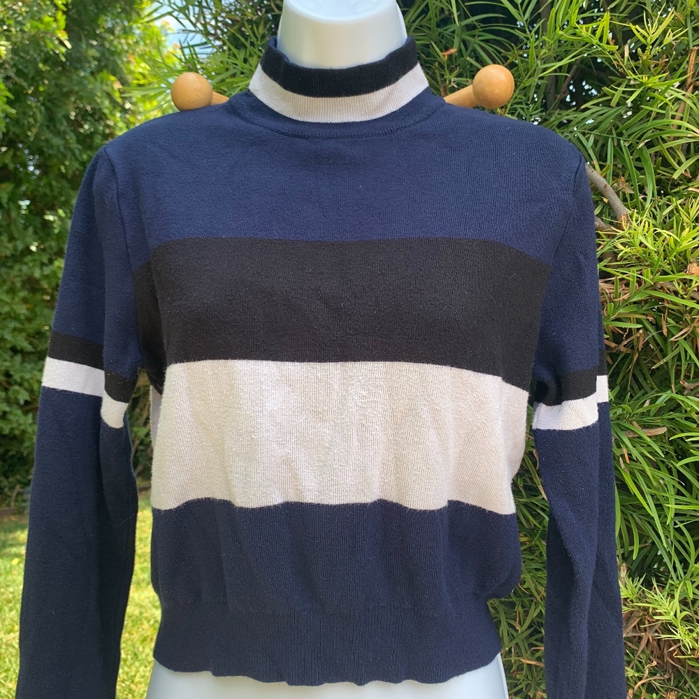Zara Striped turtleneck sweater